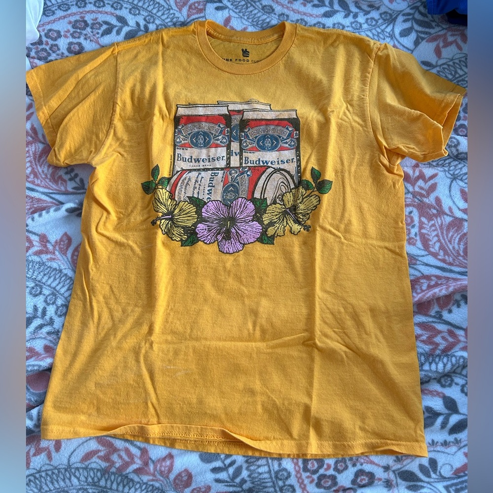 Rare Budweiser Shirt Small yellow beer shirt
